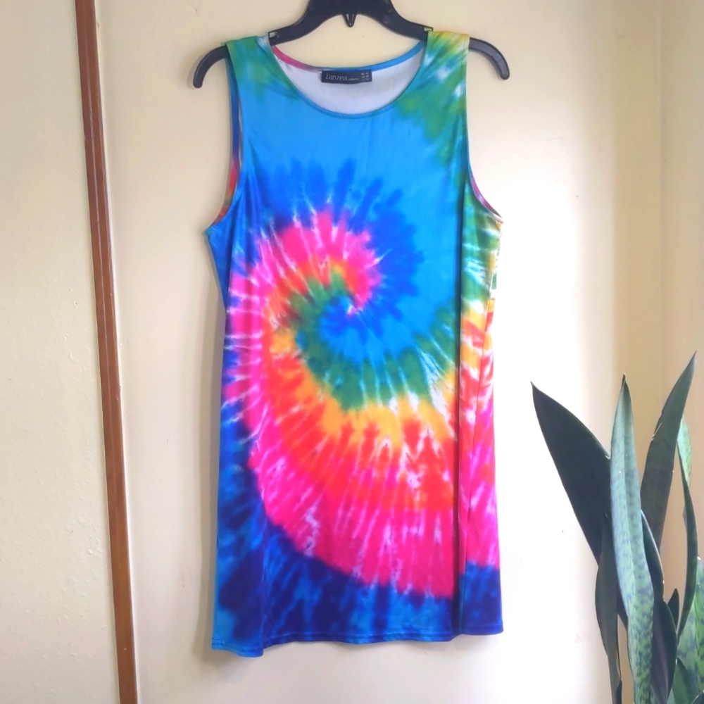 Zanzea Collection Tie Dye long Tank top